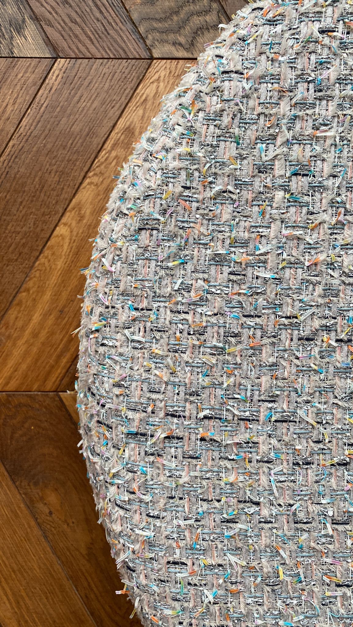 Mermaid Couture Tweed Low Pouffe & Drum