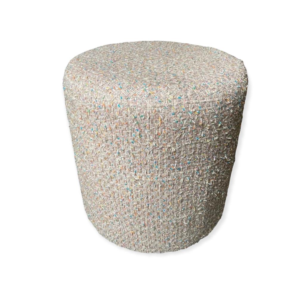 Mermaid Couture Tweed Low Pouffe & Drum