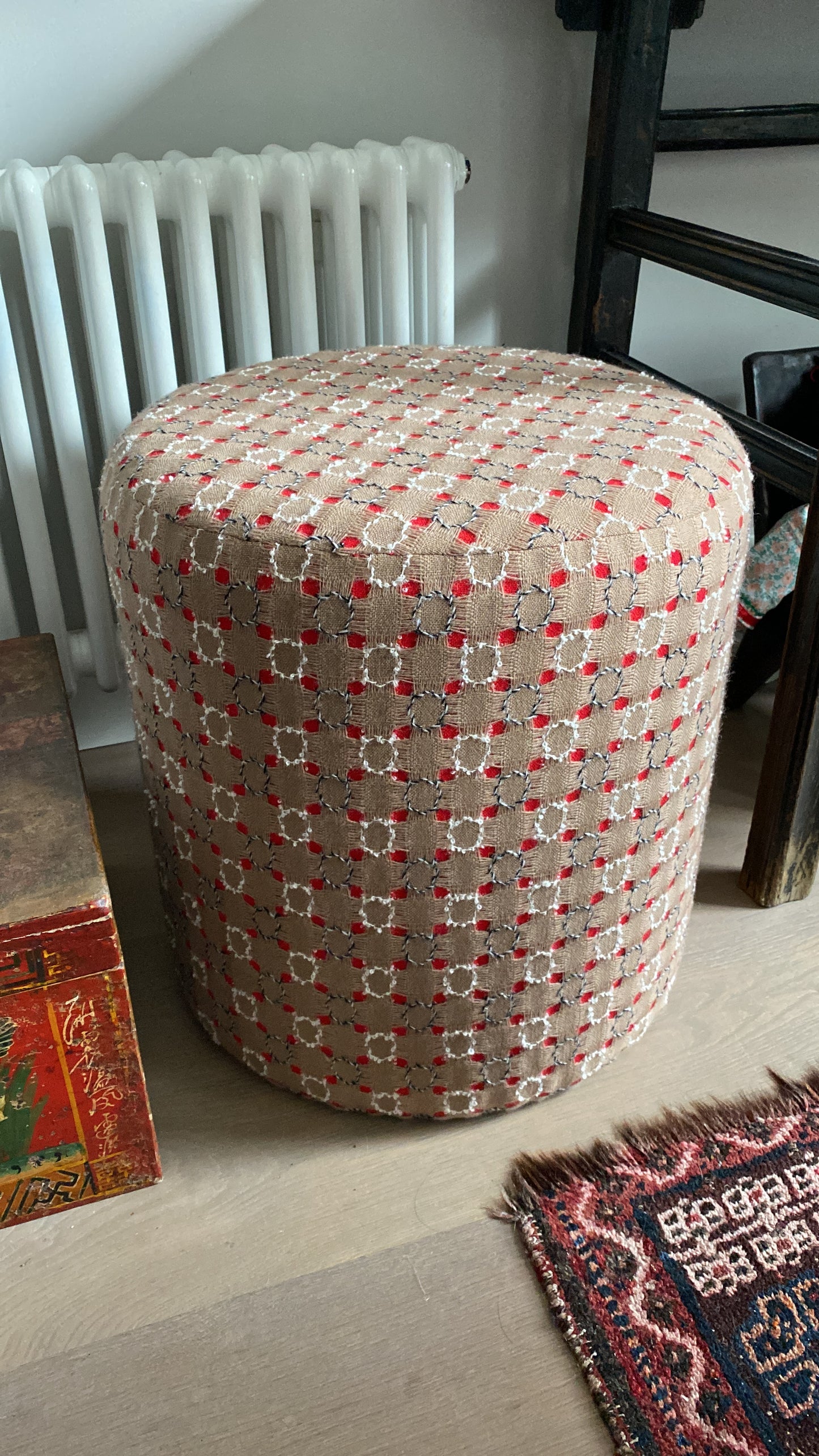 Paddington Couture Tweed Drum Pouffe