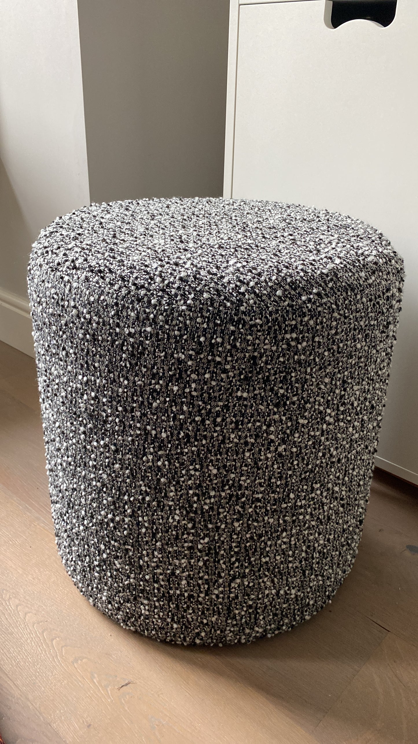 Bouclé Couture Tweed Drum Pouffe