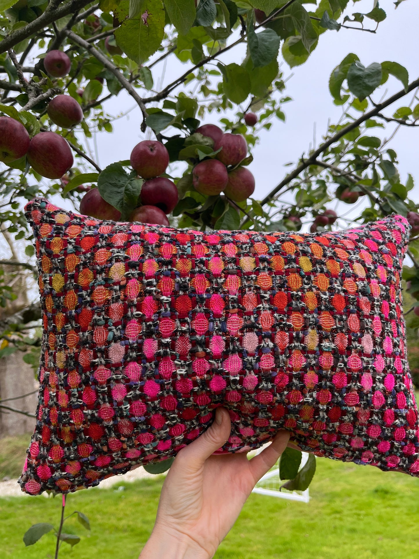 Russet mini couture tweed cushion